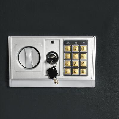 vidaXL Cofre digital com porta dupla cinzento escuro 35x31x80 cm