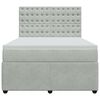 vidaXL Cama com molas/colch&atilde;o 160x200 cm veludo cinzento-claro