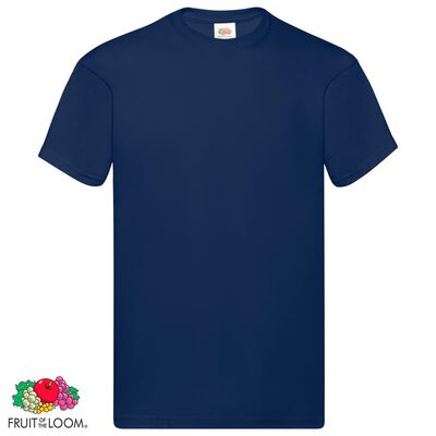 Fruit of the Loom T-shirts originais 10 pcs algodão XXL azul-marinho