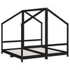 vidaXL Estrutura de cama infantil 2x(80x160) cm pinho maciço preto