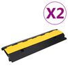 vidaXL Rampas protetoras de cabos c/ 2 canais 2 pcs borracha 100 cm
