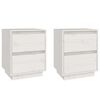 vidaXL Mesas de cabeceira 2 pcs 40x35x50 cm pinho maci&ccedil;o branco