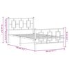 vidaXL Estrutura de cama com cabeceira e p&eacute;s 100x190 cm metal branco
