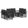 vidaXL Conjunto de Sof&aacute;s para Exterior 6 unid. Preto e Cinza Escuro