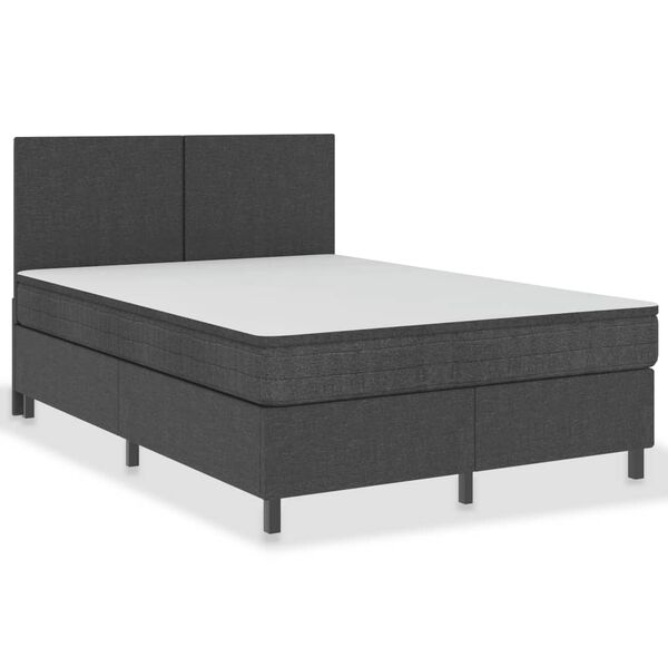 vidaXL Cama boxspring 140x200 cm tecido cinzento