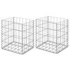 vidaXL Cestos gabi&atilde;o 2 pcs a&ccedil;o galvanizado 30x30x40 cm