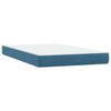 vidaXL Cama box spring c/ colch&atilde;o e LED 120x210 cm veludo azul-escuro