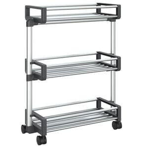 vidaXL Carrinho de arruma&ccedil;&atilde;o 59x20x75 cm alum&iacute;nio