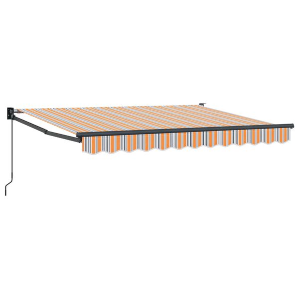vidaXL Toldo Retr&aacute;til Manual Laranja, Cinza e Azul 3,5 x 2 m