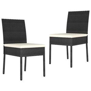 vidaXL Cadeiras de jantar para jardim 2 pcs vime PE preto