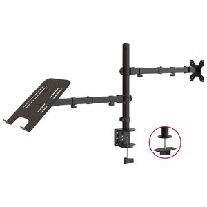 vidaXL Suporte para monitor VESA 75/100 mm a&ccedil;o preto