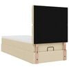 vidaXL Estrutura de cama otomana com creme de colch&atilde;o 80x200cm tecido