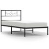 vidaXL Estrutura de cama com cabeceira 107x203 cm metal preto