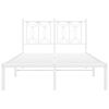 vidaXL Estrutura de cama com cabeceira 120x200 cm metal branco