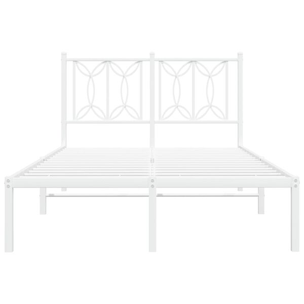 vidaXL Estrutura de cama com cabeceira 120x200 cm metal branco