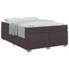vidaXL Estrutura da Cama com colch&atilde;o Marrom Escuro 140 x 200 cm tecido