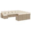 vidaXL 12 pcs conjunto de sof&aacute;s p/ jardim com almofad&otilde;es vime PE bege