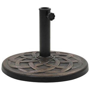 vidaXL Base de guarda-sol redonda poliresina 19 kg bronze