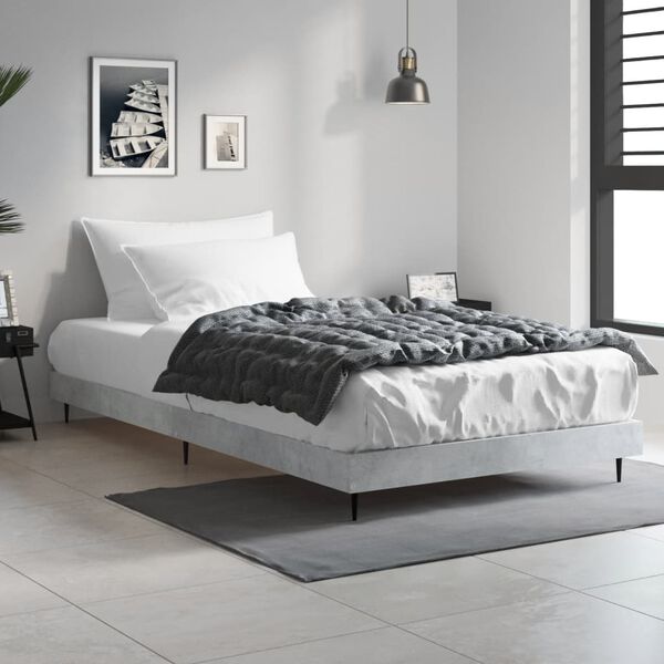 vidaXL Estrutura de cama 90x200 cm derivados de madeira cinza sonoma