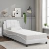 vidaXL Estrutura de cama sem colch&atilde;o Zadar 100x200 cm couro artificial branco