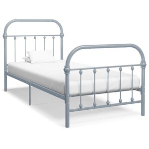 vidaXL Estrutura de cama 90x200 cm metal cinzento