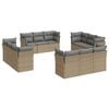 vidaXL 12 pcs conjunto de sof&aacute;s p/ jardim com almofad&otilde;es vime PE bege