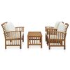 vidaXL 4 pcs conj. lounge jardim c/ almofad&otilde;es madeira ac&aacute;cia maci&ccedil;a