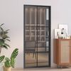 vidaXL Porta de interior 93x201,5 cm vidro ESG e alum&iacute;nio preto