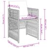 vidaXL 13 pcs conjunto de jantar p/ jardim com almofad&otilde;es vime PE bege