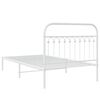 vidaXL Estrutura de cama em metal com cabeceira 107x203 cm branco