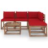 vidaxL 6 pcs conjunto lounge de paletes c/ almofad&otilde;es pinho impregnado