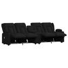 vidaXL Poltrona massagens 4 lug. reclinável sup. copo couro art. preto