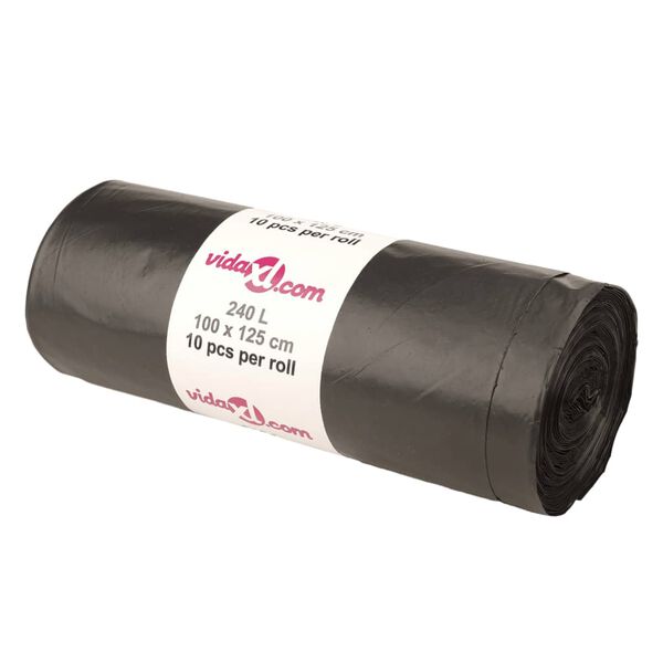 vidaXL Sacos do lixo 150 pcs 240 L preto
