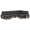 vidaXL Conjunto de Sof&aacute; de Jardim 9 unid. 9 lugar Cinzento vime PE