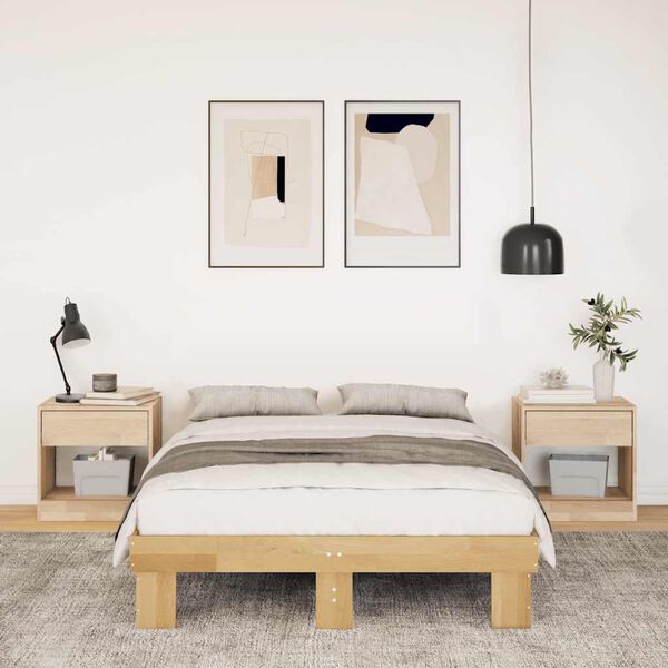 vidaXL Estrutura de cama sem colch&atilde;o 120x200 cm madeira de carvalho