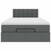 vidaXL Cama otomana com colch&atilde;o&LEDs 120x200 cm tecido cinzento escuro
