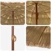 vidaXL Parasol de Praia Natural 255 x 255 x 255 cm Poli&eacute;ster e A&ccedil;o