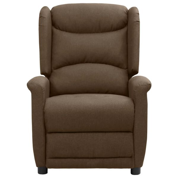 vidaXL Poltrona el&eacute;trica reclin&aacute;vel tecido castanho