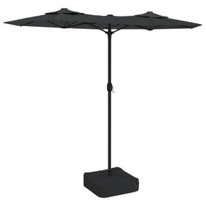 vidaXL Guarda-sol de jardim com cabe&ccedil;a dupla 316x145 cm antracite
