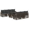 vidaXL Conjunto de Sof&aacute; de Jardim 8 unid. Cinza e Cinza Escuro vime PE