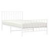 vidaXL Estrutura de cama com cabeceira e p&eacute;s 107x203 cm metal branco