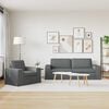 vidaXL Conjunto de Sof&aacute;s 2 pcs Cinza Escuro 182 x 80 x 82 cm tecido