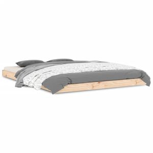 vidaXL Estrutura de cama de casal 135x190 cm pinho maci&ccedil;o
