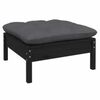 vidaXL 4 pcs conjunto lounge de jardim c/ almofad&otilde;es pinho preto
