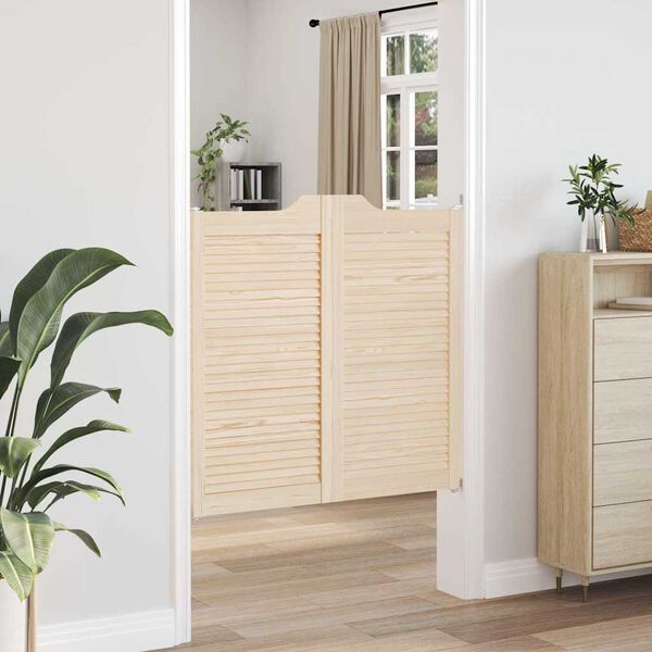 vidaXL Portas de batente design de persiana 1-Par pinho maci&ccedil;o