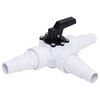 vidaXL V&aacute;lvula esf&eacute;rica de 3 vias para piscina branco e preto