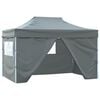 vidaXL Tenda dobr&aacute;vel profissional festas 4 paredes 3x4m a&ccedil;o antracite