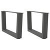 vidaXL P&eacute;s para mesa de centro em V, 2 pe&ccedil;as, antracite, 60x(30-31,3) cm, a&ccedil;o