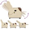 vidaXL Poltrona elevat&oacute;ria de massagens tecido cor creme