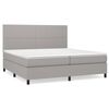 vidaXL Cama com molas/colch&atilde;o 200x200 cm tecido cinza-claro